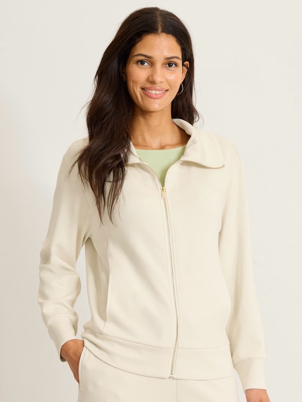 Tommy Bahama Palm Voyage Cream Full Zip-Up Jacket